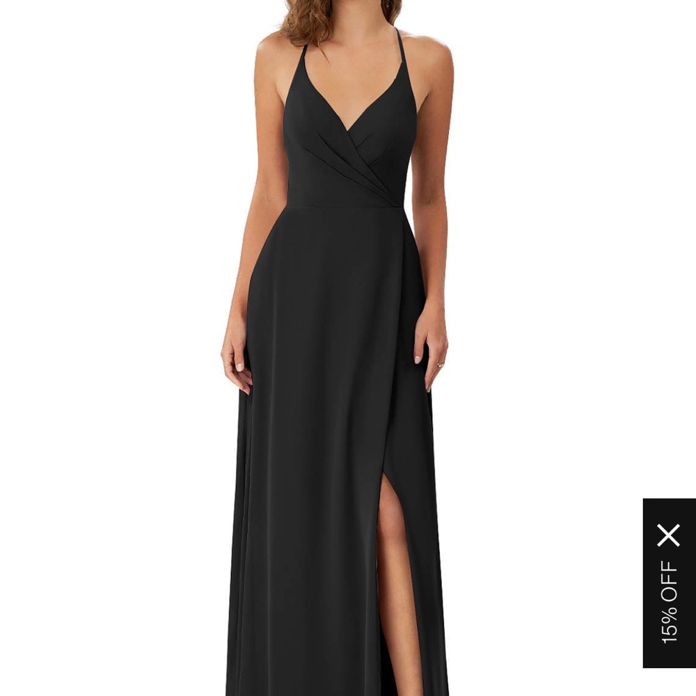 Azazie black bridesmaid dress in perfect condition size A6